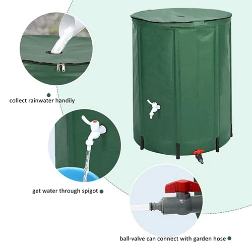 Rain barrel with spigot and ball valve